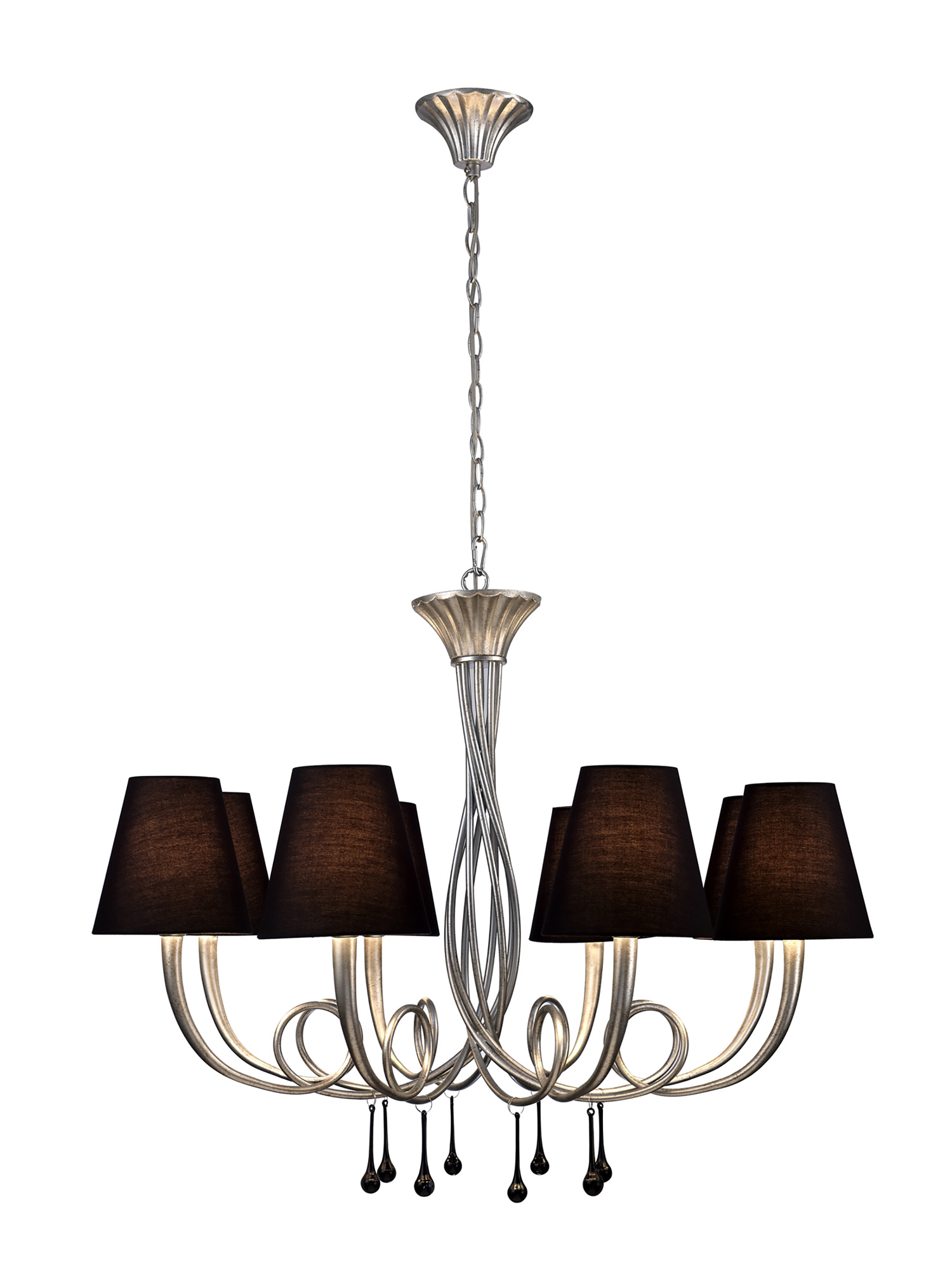 Paola Silver-Black Ceiling Lights Mantra Multi Arm Fittings